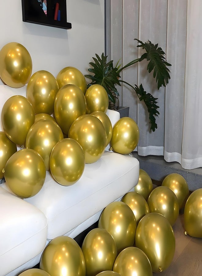 Juzfun Chrome Balloons for Birthday Wedding Anniversary Metallic Gold Party Decoration Pack of 20 Pcs - Image 3